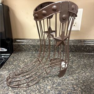 Cowboy boot metal home decor